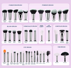 طقم فرش مكياج احترافي فاخر بمقبض خشبي نباتي عالي الجودة مخصص من المصنع مباشرة - Product Image 6