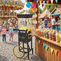 Chariot à Popcorn Mobile avec Compartiment de Rangement 600W
