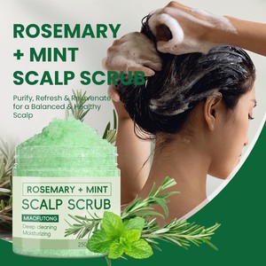 Gommage capillaire végétalien sans cruauté à la menthe et au romarin, hydratant et exfoliant, nettoyage en profondeur, contrôle du sébum pour des cheveux lisses et soyeux - Product Image 2