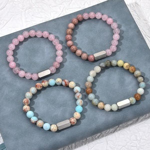 Vòng tay đá Amazonite tự nhiên khắc chữ miễn phí dành cho nữ, trang sức có khắc tên tùy chỉnh - Product Image 3