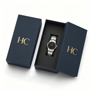 Eco Friendly <b>Paper</b> Watch Box Lid and Base Rigid Cardboard Gift Box Custom Printed Luxury Watch Packaging Factory - Product Image 2