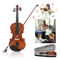 Factory Direct Sales Beginner Cheap Practice of 4/4 Size Basswood Violin With Bow Violin case