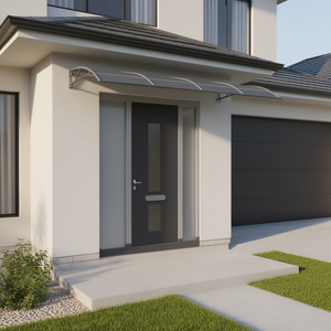 Toldo para Puerta de Policarbonato Gris, Diseño Contemporáneo y Duradero para Protección de Entrada - Product Image 2