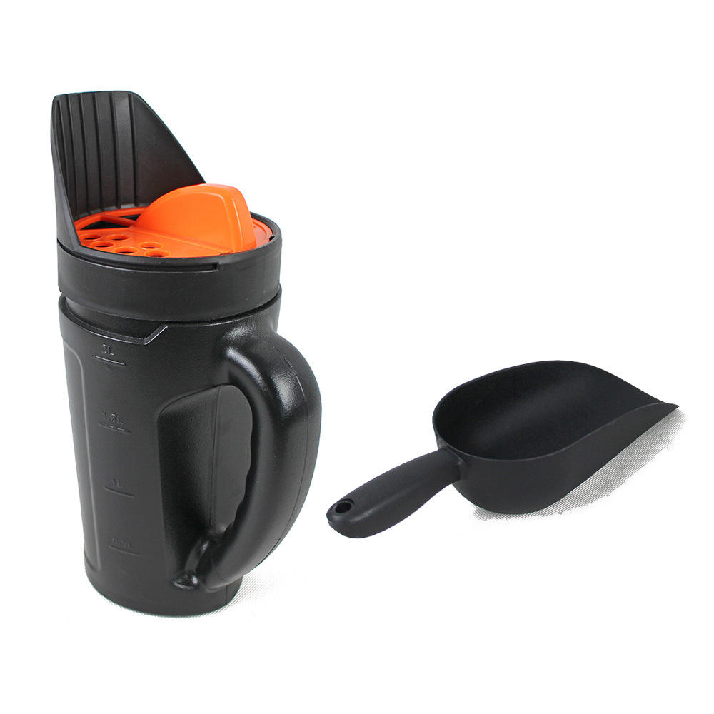 Ensemble de plantes orange : pot rond et pelle.