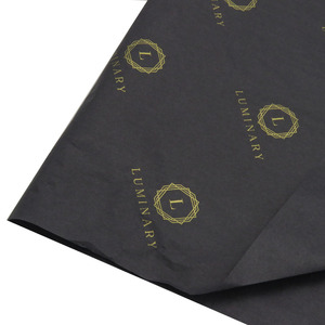 Wholesale Custom Print <strong>Gift</strong> <strong>Wrapper</strong> Shoes Clothes Personal Brand Packing Black <strong>Gold</strong> logo Silk Tissue Paper Sheets - Product Image 2