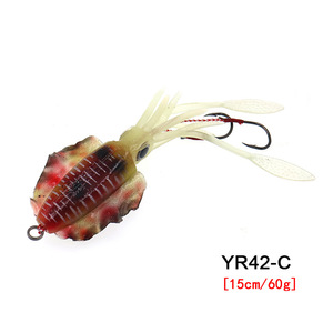 Esche <span class=keywords><strong>artificiali</strong></span> morbide da 60g 15cm per la pesca al calamaro in acqua salata, jig per la pesca a traina - Product Image 3