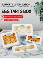 Boîte à gâteaux et à tartes aux œufs, boîte d'emballage à emporter avec plateau inférieur, boîtes en papier pour tartes aux œufs portugaises avec fenêtre