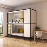 Lit superposé en fer pour dortoir, étudiant, école, usage commercial, avec service de conception 3D gratuit et personnalisé, style capsule spatiale