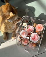 Premium Blumenbox Ewige Rosen Acryl Heimdekoration Tragbare Konservierte Geschenke