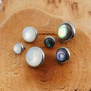 اليمين الكبرى 16G إطار وضع اللؤلؤ وقذيفة أذن البحر ASTM F136 التيتانيوم Labret أعلى الأذن Tragus اللولبية قمم Labret - Product Image 2