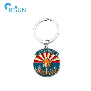 Fabbricazione di metallo americano provincia Arizona stato mappa portachiavi Llavero bandiera personalizzata Arizona portachiavi stella del <span class=keywords><strong>sole</strong></span> Arizona - Product Image 5