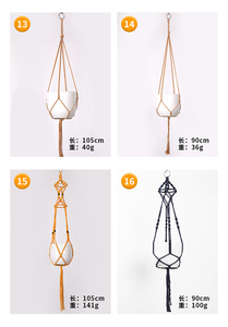 Colgador de Cuerda de Algodón Tejido a Mano para Decoración Interior y Exterior, Dropshipping, Diferentes Tamaños, Bolsa de Red para Colgar Macetas - Product Image 5