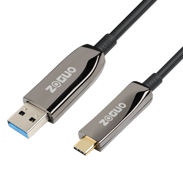 Fiber Optic USB-C Cable USB 3.2 Gen1 5Gbps Active Optical Long Distance 4K Speaker Cameras Webcams Hubs VR/AR