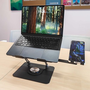 Soporte para Portátil 2025 con Hub USB y Soporte para Teléfono, de Acero al Carbono, Altura Ajustable, Portátil, con Puerto USB - Product Image 4
