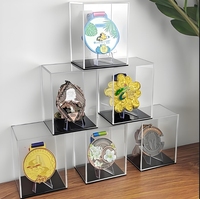 Boîte de rangement et de présentation rectangulaire en acrylique transparent de haute qualité SSJ, 4 mm, base noire, écologique, pour un design moderne personnalisé