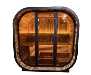 <span class=keywords><strong>Sauna</strong></span> de Vapor de Jardín de Lujo para 4-6 Personas, <span class=keywords><strong>Sauna</strong></span> Tradicional Exterior en Forma de Cubo con Estufa de Leña/Eléctrica - Product Image 3