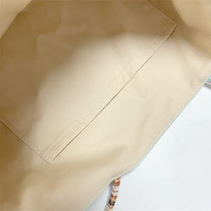 Bolsa de Compras Reutilizable de Gran Capacidad, Resistente, con Cierre de Cremallera Impermeable, Decoración Bordada y Forro de Poliéster - Product Image 4