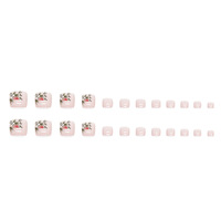 F055 Vente en gros 24 pièces/boîte Faux ongles courts en acrylique à demi-couverture, à presser, personnalisables