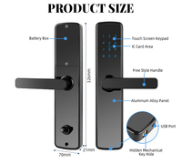 Cerradura Inteligente para Puerta Principal, Productos Inteligentes de Acero al Carbono, Cerradura Inteligente con Teclado TTlock, Manija con Contraseña para Puerta, Cerradura Inteligente