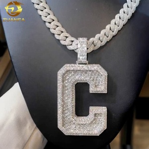 Custom Made Top Quality Rapper Jewelry 925 <strong>Silver</strong> VVS Moissanite Letter <strong>Initial</strong> Hip Hop <strong>Pendant</strong> - Product Image 3