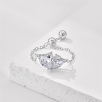 Bijoux de conception exclusive Dylam pour femmes, argent S925 rhodié plaqué or 18 carats, double chaîne à maillons avec zircone 5A, réglable