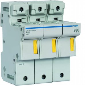 Portafusibili Hager 14x51 3P 4.5 Moduli DIN per Quadri Elettrici - Product Image 1