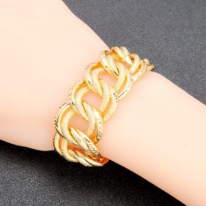JXX Fashion Design 24K Gold Plated Miami Chain Iced Out Hip Hop Cuban Chain <b>Bracelet</b> and Necklace Brass Jewelry - Product Image 6