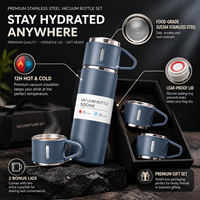 Bouteille d'eau isotherme à double paroi en acier inoxydable de 500 ml, tasse de voyage pour café, couvercle anti-fuite, écologique, logo personnalisé
