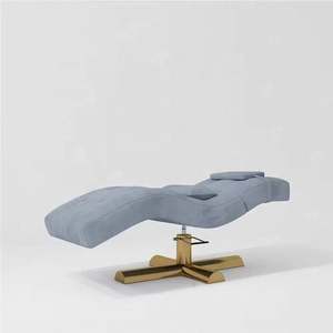 Cama de masaje facial plegable de oro blanco moderno muebles de salón de belleza con base de acero inoxidable para hoteles y almacenes - Product Image 4