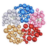 20 Stück Schaumstoffbälle Glänzende Glitzernde Gemischte Größen 2cm 2,5cm 3cm 4cm Glitzer-Kuchendekoration Kuchenballons Künstliche Bälle Kuchendekorationen