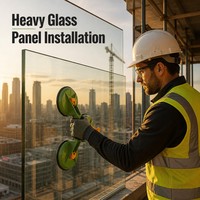 Ventouse manuelle à triple plaque pour levage de verre et carrelage, capacité 150 kg, pour installation de fenêtres