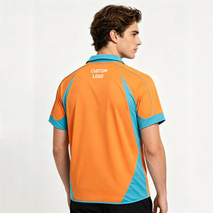 Jersey Sepak Bola Pria Vintage Custom V-Neck Gaya Retro Dengan Piping, Bernapas, Cepat Kering, Panel Warna-Warni, Kaos Polo OEM - Product Image 2