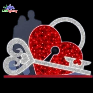 San Valentino a forma di cuore con lettera d'amore Decorazioni di nozze all'aperto luci a motivo a LED - Product Image 6