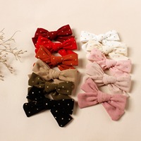 Vente en gros de pinces à cheveux à pois en velours côtelé 17 couleurs Barattes pinces à cheveux pour bébés filles accessoires de cheveux couvre-chef pour bébés