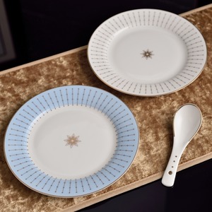 Bone China <b>Dinnerware</b> Sets 6-Piece Blue Dishwasher Safe Western Cuisine Eco-Friendly for Hotel Restaurant Party Occasions - Product Image 4