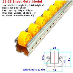 Rotaia di flusso pista a rulli per sistema di tubi magri pista a rulli di scorrimento in alluminio per la catena di montaggio del magazzino - Product Image 3