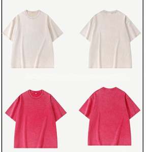 T-shirt StreetWear en coton vierge de haute qualité T-shirt lavé avec logo imprimé personnalisé T-shirt blanc lourd pour hommes - Product Image 6