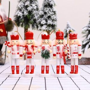 Vente flash - Ensemble de casse-noisettes en bois de Noël, 5 pièces, casse-noisettes classiques rouges et blancs, décoration de fête de Noël - Product Image 5