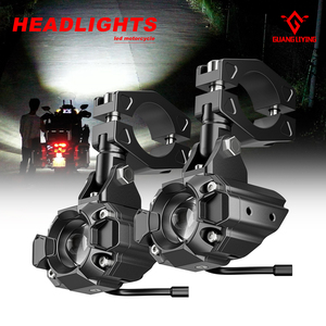 Khoan miễn phí Clamp-on chống mưa sương mù đèn sân khấu dual-màu dẫn xe máy & Xe tay ga AUX phía trước đèn pha cho bội thu nhanh chóng installatii - Product Image 2