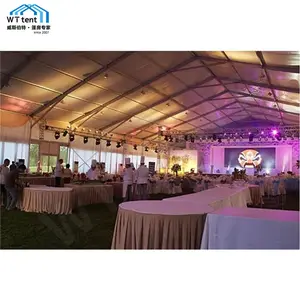 Lüks ağır yangın geciktirici PVC düğün çadırları büyük büyük beyaz açık parti çadırları pencere duvarları ile 500 kişi olaylar için