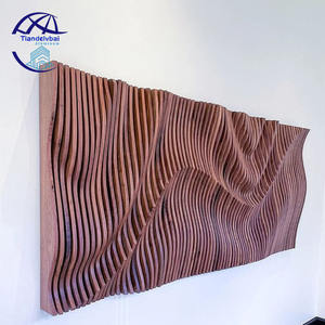 Pannello Murale Moderno Artistico 3D in Alluminio con Effetto Ondulato e Venature del Legno per Elevare la Decorazione della Tua Parete - Product Image 6