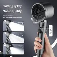 Douche à effet pluie personnalisée noire à 5 fonctions avec arrêt, purification de l'eau, pause à une touche, massage, haute pression, filtre