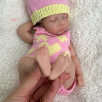 Boneka Bayi Reborn Silikon Utuh 12 inci, Realistis, Lembut, Rambut Mikro-Rooted, Bayi Baru Lahir Tertidur, untuk Kolektor Perempuan