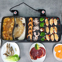 Plaque chauffante électrique antiadhésive multifonctionnelle de style coréen Barbecue Four de cuisson Usage domestique Grilles électriques Plaques chauffantes