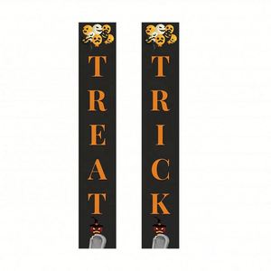 Letrero de Puerta Personalizado con Diseño de Halloween, Impreso con la Frase 'Trick or Treat' y 'Happy Halloween', Patrón Espeluznante para Decoración de Fiestas - Product Image 6
