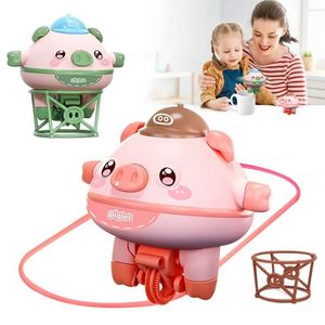 Juguete de equilibrio Roly-poly: Cerdo giroscópico que camina sobre un hilo, monociclo de juguete, giroscopio de dedo, de plástico ecológico, verde y rosa - Product Image 1
