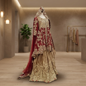 Vestido de Novia de Gasa con Flores de Cristal, Estilo Moderno, Talla Grande, Largo hasta el Suelo, Línea A, para Fiesta Tradicional Pakistaní, 2025 - Product Image 2