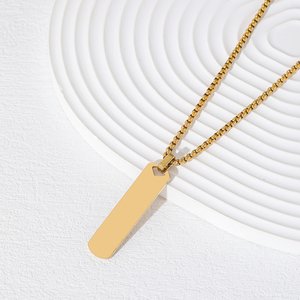 Collana con Ciondolo Personalizzabile per Uomo, Design Vuoto Incidibile in Acciaio Inossidabile 316L, Impermeabile, Placcatura PVD, Nome e Logo Personalizzati ODM/OEM - Product Image 4