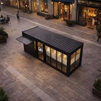 Kiosque à café commercial personnalisé, préfabriqué, modulaire, portable, avec auvent et toit, pour supermarché et immeuble de bureaux