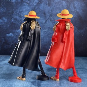 Figurines d'action Luffy 1/8 Cool <span class=keywords><strong>One</strong></span> Pieces avec cape noire et rouge, en PVC de haute qualité, modèles d'anime, jouets, cadeaux d'anniversaire, vente en gros, cadeau personnalisé - Product Image 2